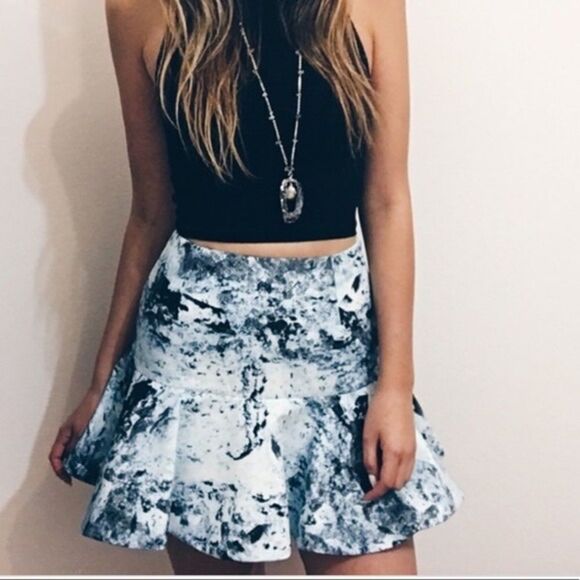 KEEPSAKE BETTER OFF ALONE SKIRT FROST PRINT - Picture 1 of 4